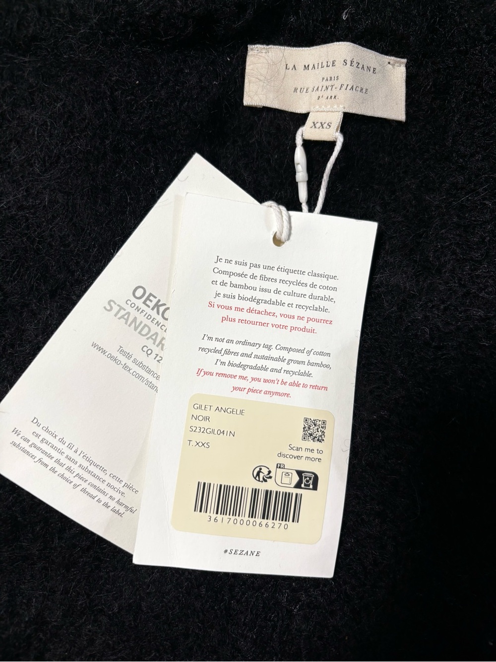 Gilet angelie noir Sezane - Picture 4 of 4